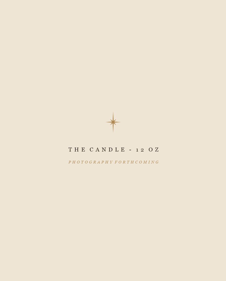 Placement reserved — 12 oz candle photography forthcoming
